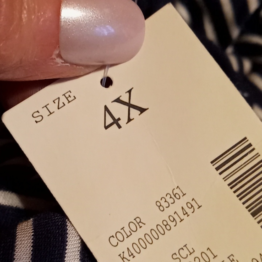 NWT Catherine's 4X (30-32) Gorgeous short Sleeve Blue Striped Nightgown - Picture 9 of 9